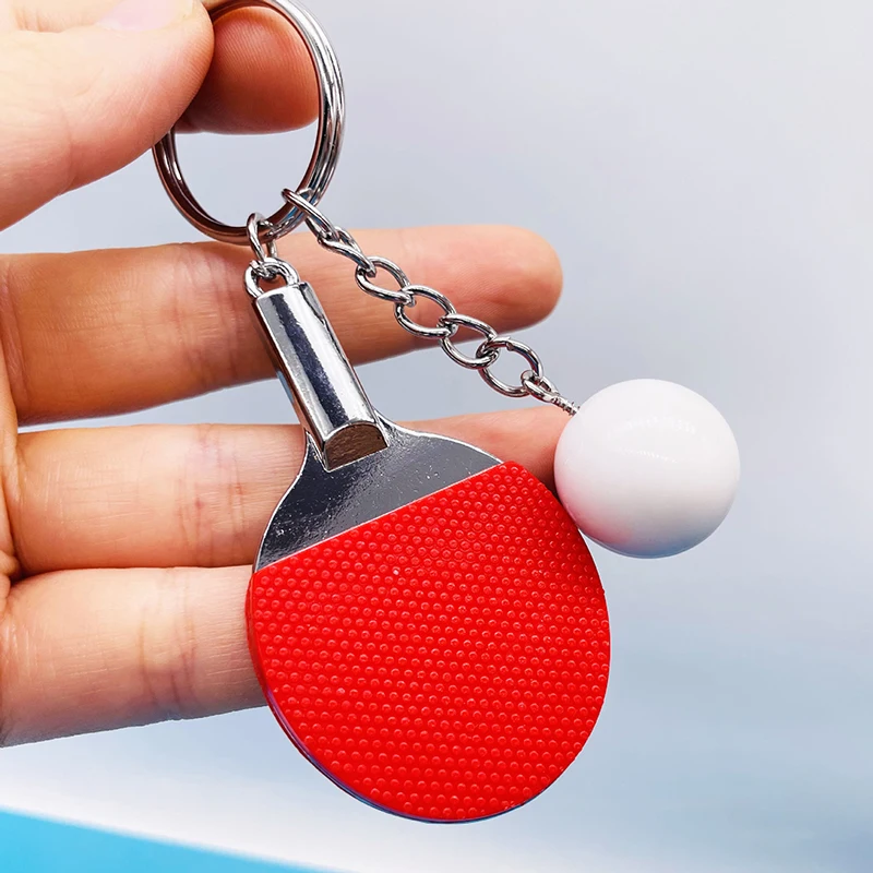 Table Tennis Keychain - 7色の可愛い卓球ラケット型ペンダント。お土産や卓球ボールのキーホルダー、スポーツファン向けのキーリング、ギフト、装飾品として最適。