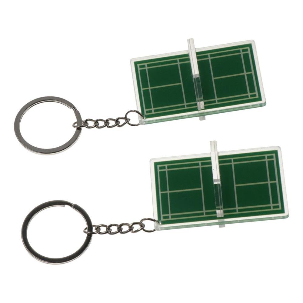 Table Tennis Keychain - アクリルバドミントンキーホルダー ミニ両面バドミントン場キーリング テニスコート テーブルテニス キーホルダー