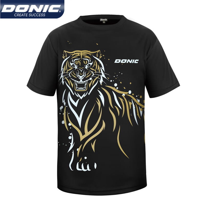 Table Tennis Shorts - 男性と女性のためのソニック卓球ジャージー、タイガースポーツTシャツ、通気性pingポンシャツ、半袖、ラウンドネック、83237