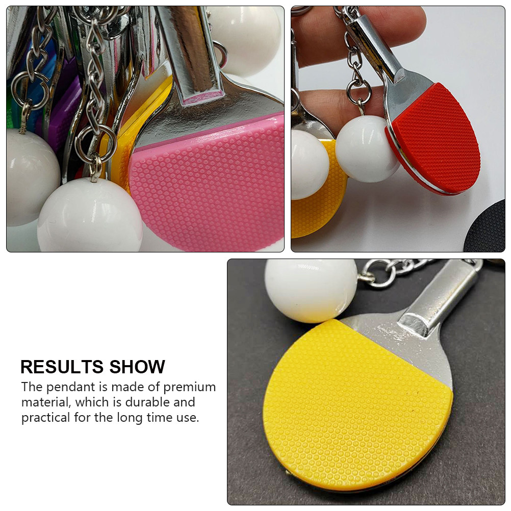 Table Tennis Keychain - 卓球ラケット型キーホルダー4個セット。クリエイティブなデザインで、バッグやバックパック、車の鍵、車内装飾に。プレゼントにも最適。