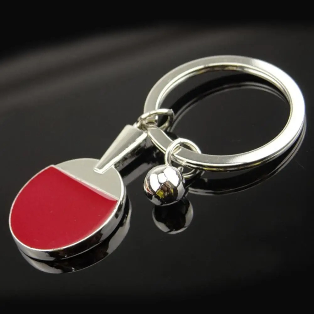 Table Tennis Keychain - ミニ卓球ラケットボールキーチェーン、キーホルダー、アクセサリー、ギフト、ミニ卓球ラケットキーリング、クリエイティブな亜鉛合金製卓球キーチェーン