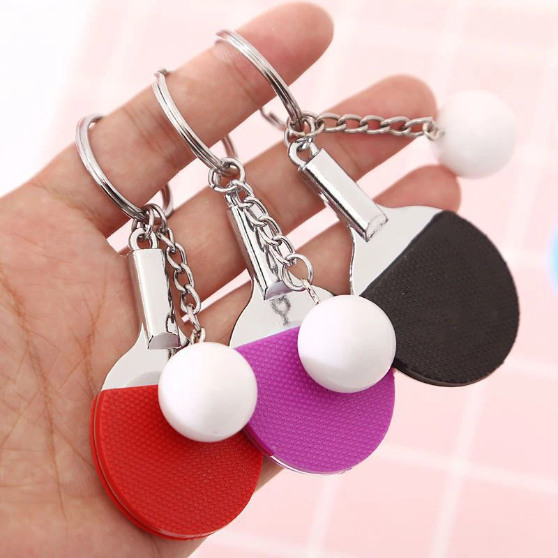 7色の可愛い卓球ラケット型ペンダント。お土産や卓球ボールのキ - Table Tennis Keychain のレビューと価格