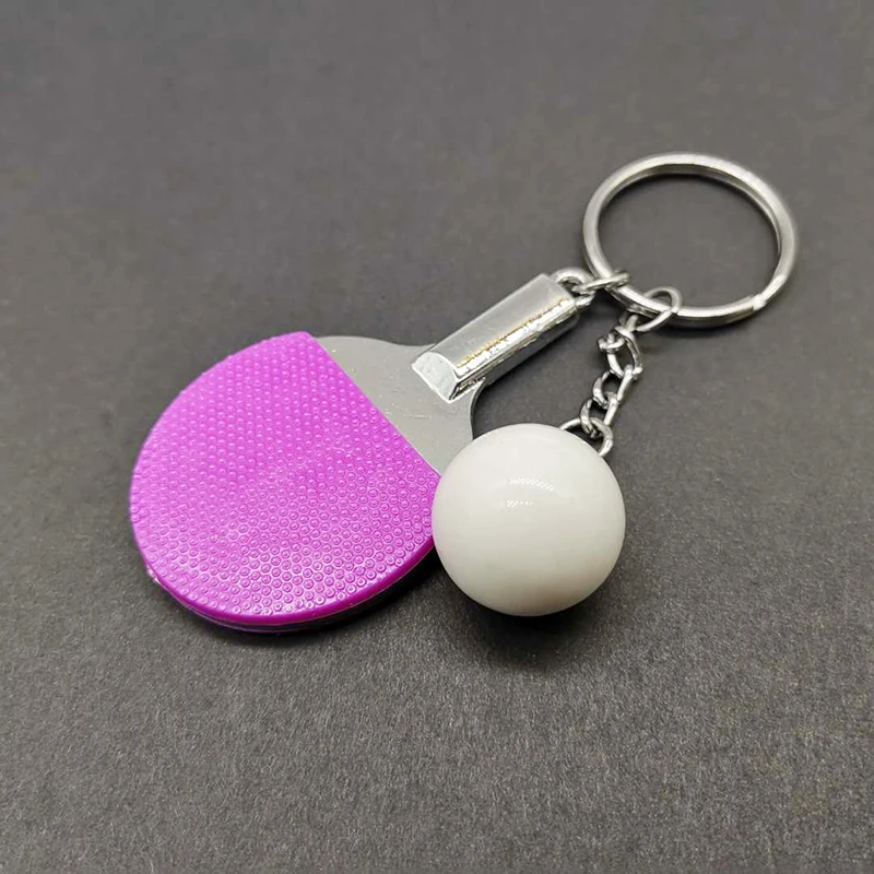 7色の可愛い卓球ラケット型ペンダント。お土産や卓球ボールのキ - Table Tennis Keychain のレビューと価格