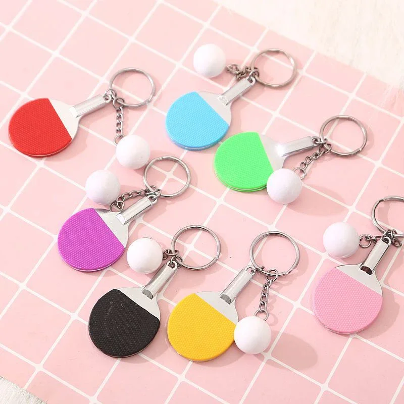 7色の可愛い卓球ラケット型ペンダント。お土産や卓球ボールのキ - Table Tennis Keychain のレビューと価格