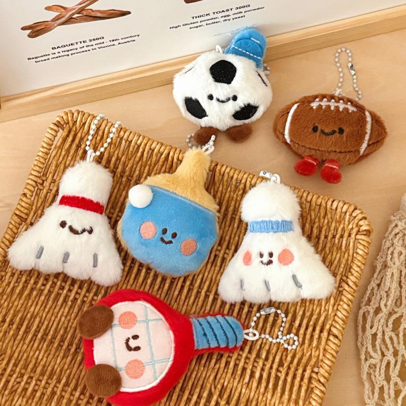 新しいかわいい漫画ぬいぐるみボール装飾人形ペンダントキーホル - Table Tennis Keychain のレビューと価格