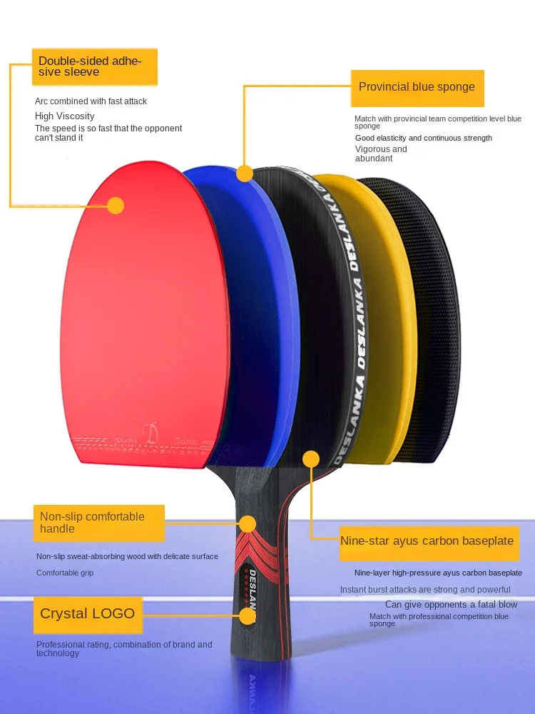 プロの卓球ラケット,シングルカーボンコンペティション,高品質 - Table Tennis Spin のレビューと価格