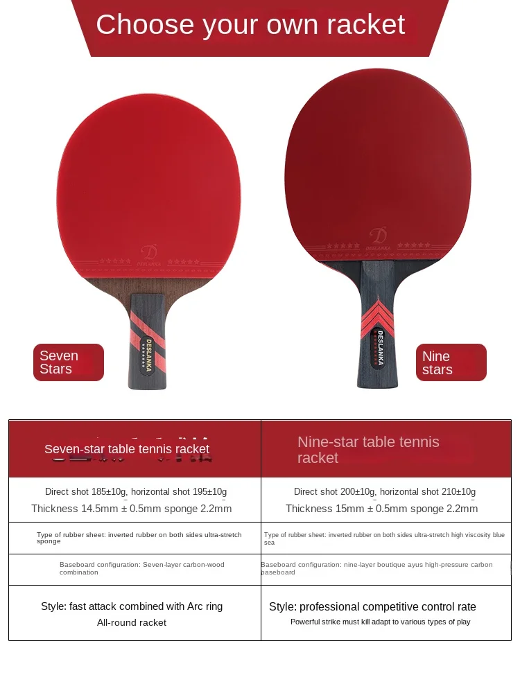 プロの卓球ラケット,シングルカーボンコンペティション,高品質 - Table Tennis Spin のレビューと価格